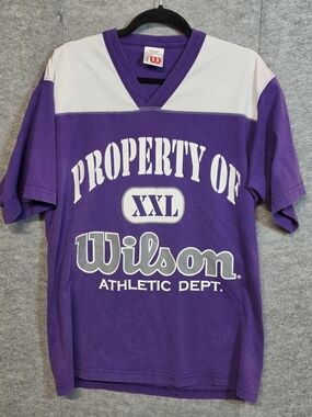 Vintage Wilson Purple 'Property Of' Athletic T‑Shirt